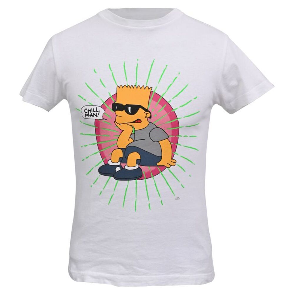 Off-White x The Simpsons "Chill, Man!" T-Shirt in White Cotton